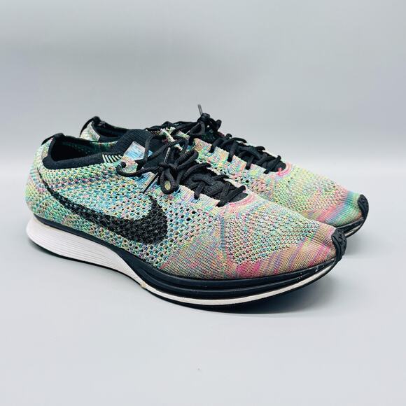 Nike Shoes Mens 11 Multicolor Knit 2.0 Flyknit Racer Athletic Running Sneakers - Picture 2 of 12